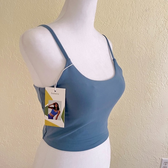 NWT Blue M tank top with built in bra - Picture 2 of 9